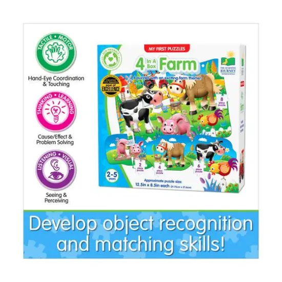 My First Puzzles - 4 In A Box - Farm: 20 Pcs {8}