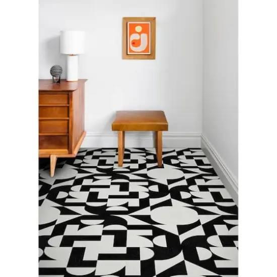 Very Gay Paint Gia Metric Peel & Stick Floor Tiles, 10ct. Black and White {3}