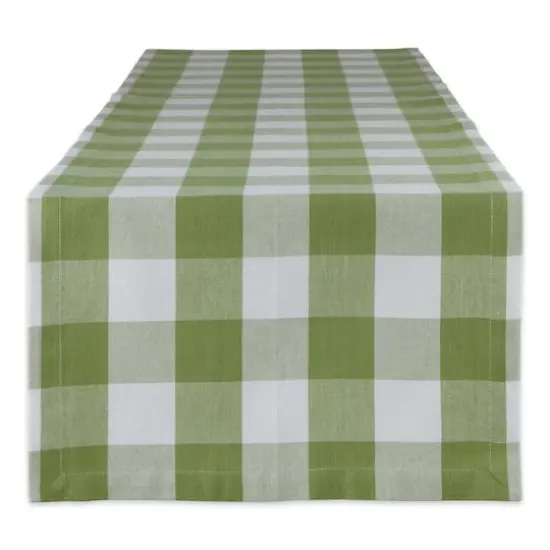 DII&reg; 72" Buffalo Check Table Runner Antique Green/White {1}