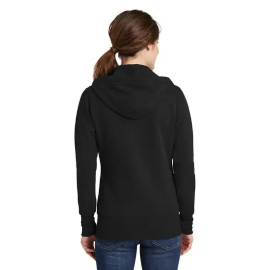Port & Company® Ladies Core Fleece Full-Zip Hooded Sweatshirt Jet Black {5}