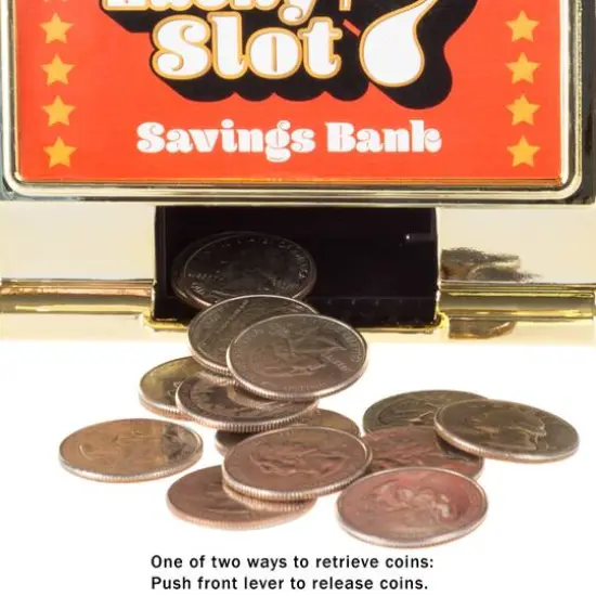Toy Time Lucky 7s Tabletop Slot Machine Coin Bank {6}