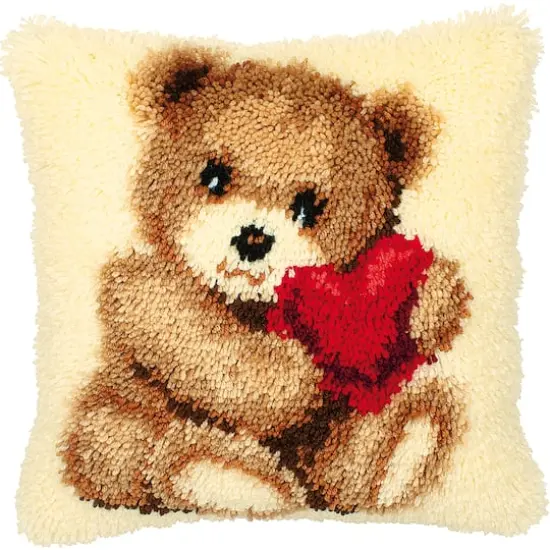 Vervaco Bear Cub with Heart Cushion Latch Hook Kit {4}