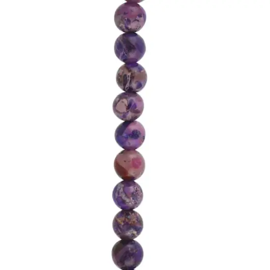 Purple Dyed Imperial Jasper Round Beads by Bead Landing&trade; {1}