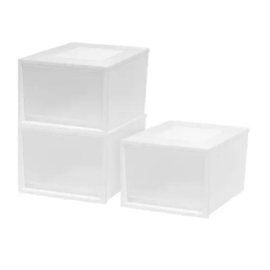 Iris&reg; White Deep Box Chest Drawer, 3 Pack {1}