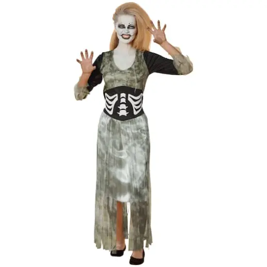 Small Green & Black Zombie Bride Women's Costume {1}