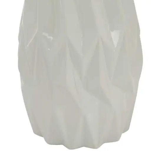 White Ceramic Modern Vase, 16" x 7" x 7" {4}