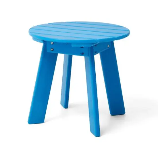 Glitzhome&reg; 20" Outdoor Patio Round Side Table Pacific Blue {1}