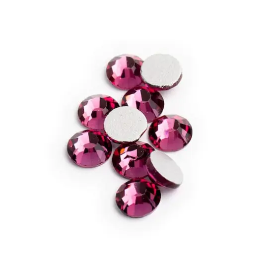 John Bead Crystal Lane SS30 Glass Round Flatback Rhinestones, 72ct. Fuchsia Pink {1}