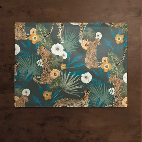 Tropical Cheetah Cotton Twill Placemat Green {3}