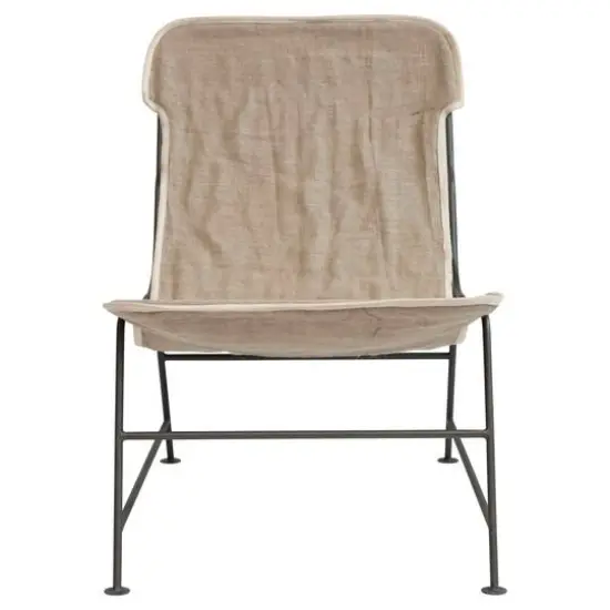 Hello Honey&reg; Reclined Linen Sling Chair with Metal Frame {1}