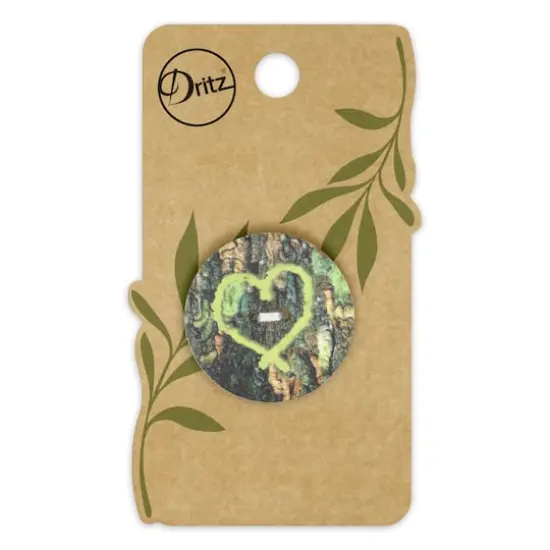 Dritz&reg; 30mm Light Green Sustainable Coconut Round Heart Button, 3ct. {1}