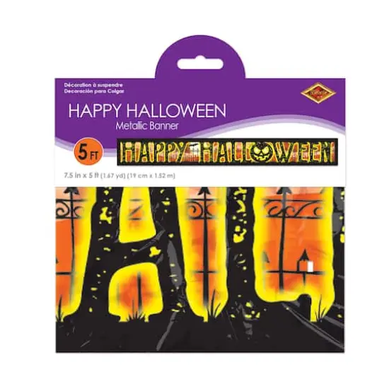 Beistle Metallic Happy Halloween Banners {4}