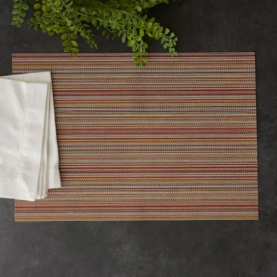 DII&reg; Tango Red Pvc Micro Stripe Placemat (Set of 6) {4}