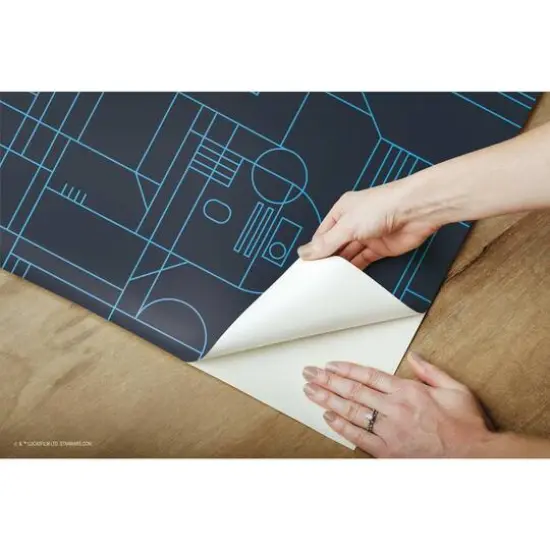 RoomMates Star Wars R2D2 Geometric Peel & Stick Wallpaper Blue and Navy {7}