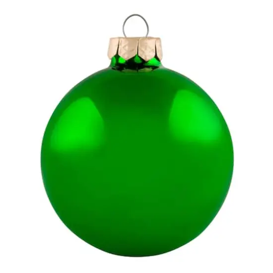Whitehurst 4ct. 4.75" Glossy Glass Ball Ornaments Green Shiny {1}