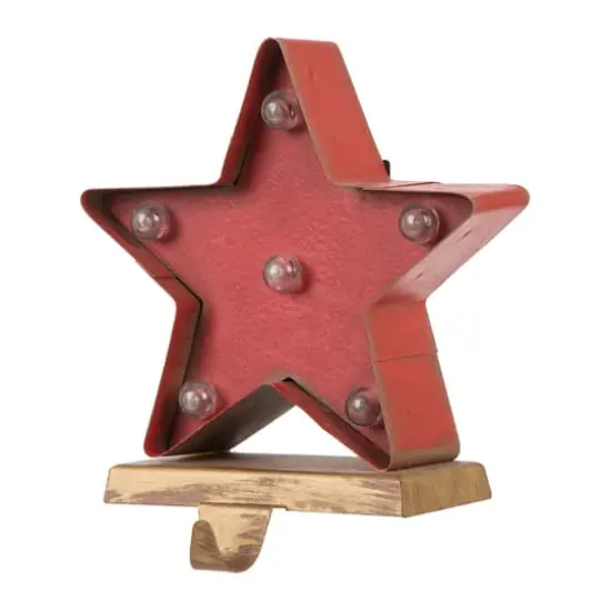 Glitzhome&reg; 7" Marquee LED Star Stocking Holder Set {5}
