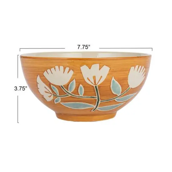 Hello Honey® 8" Hand-Painted Wax Relief Pattern Stoneware Bowls, 6ct. {4}