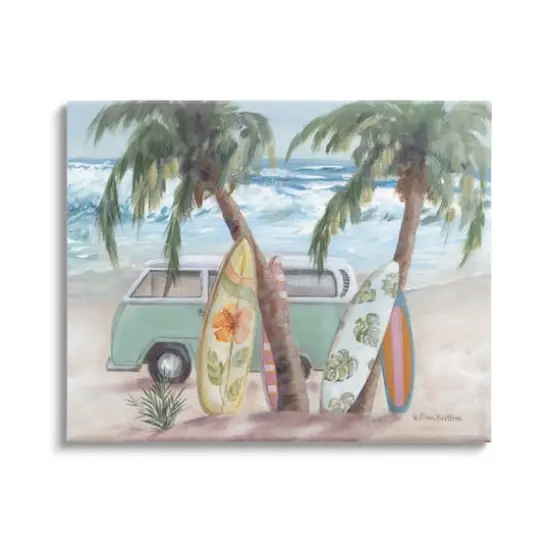 Stupell Industries Summer Waves Tropical Van Surfboards Canvas Wall Art {1}