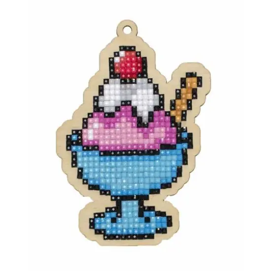 Wizardi Diamond Painting Ornament Kit Ice Cream {1}