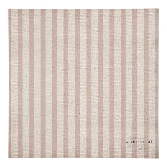 The Most Wonderful Time of the Year Red Stripes 10" x 10" Cotton Twill Napkin {1}