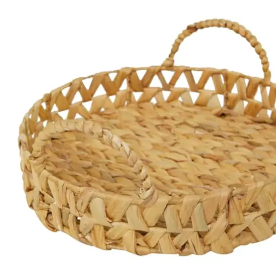 Brown Seagrass Coastal Tray, Set of 3" 19", 16", 14" {4}