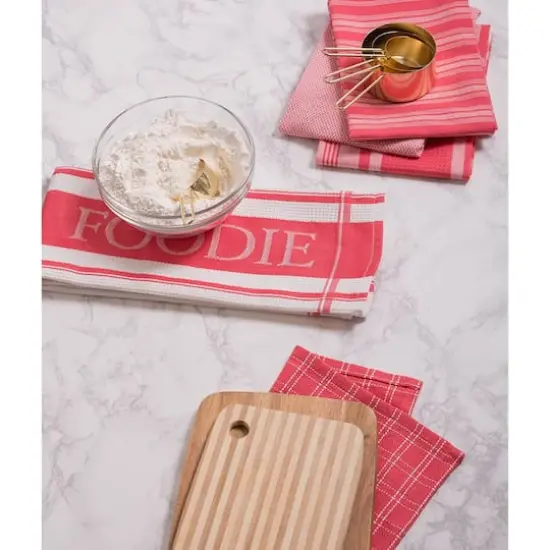 DII&reg; Foodie Dish Towel & Dishcloth Set Coral {5}