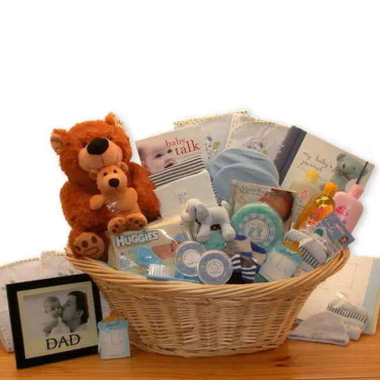 Deluxe Welcome Home Precious Baby Boy Basket {1}