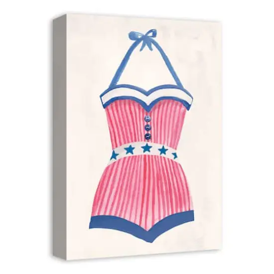 Candy Cane Swimsuit Canvas Wall Art {3}