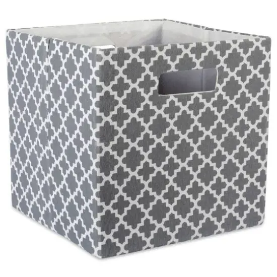 DII&reg; 13" Polyester Lattice Storage Cube Nautical Blue {2}