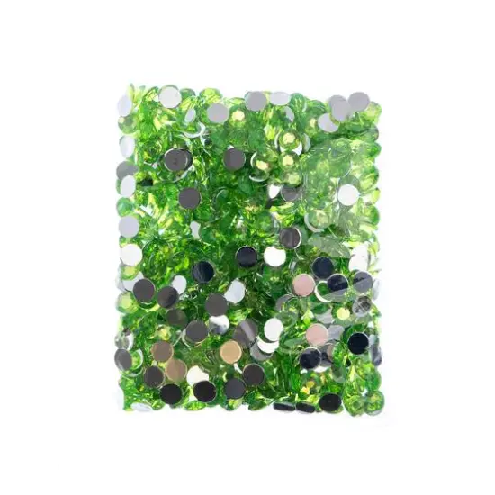 John Bead 8mm Acrylic Round Flat Back Rhinestones, 1,000ct. Peridot {4}