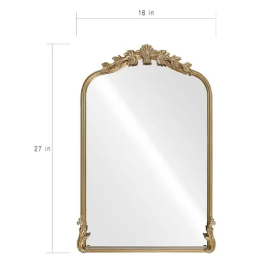 18" x 27" Ornate Arch Wall Mirror in Gold Metal Frame by Ashland&reg; {5}