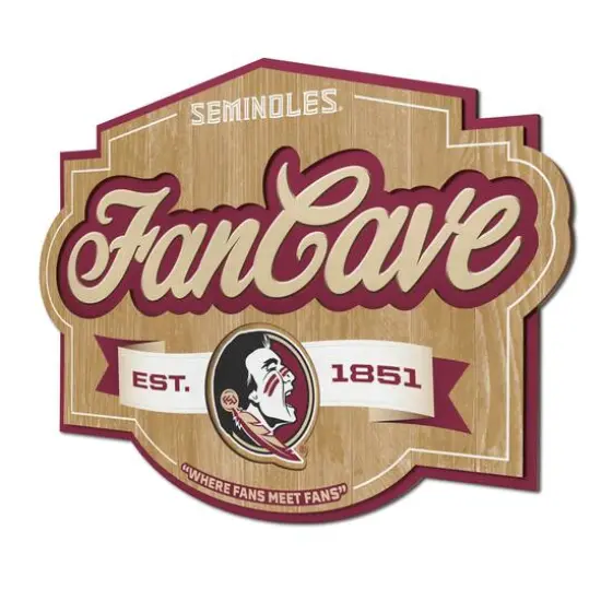 NCAA Fan Cave Sign Florida State Seminoles {1}