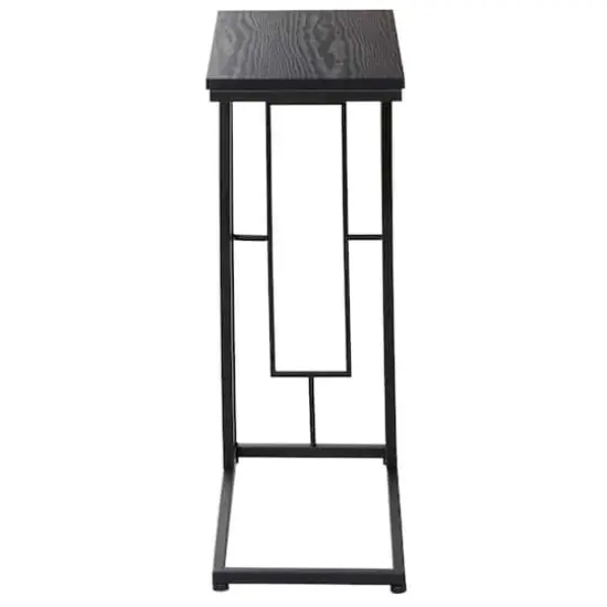 26" Black Metal Contemporary Accent Table {3}