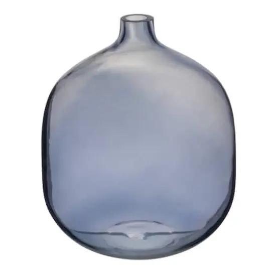 Hello Honey&reg; 8" Blue Modern Round Tinted Glass Vase {1}