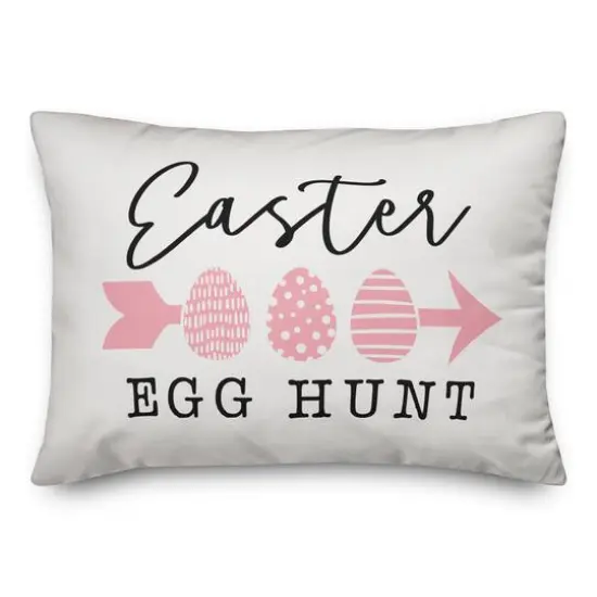 Pink Easter Egg Hunt Throw Pillow {1}