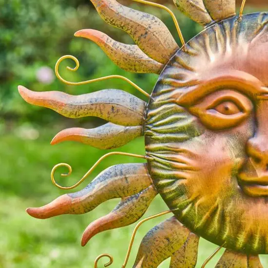 Glitzhome&reg; 3ft. Metal Sun & Moon Yard Stake or Wall D&eacute;cor {6}
