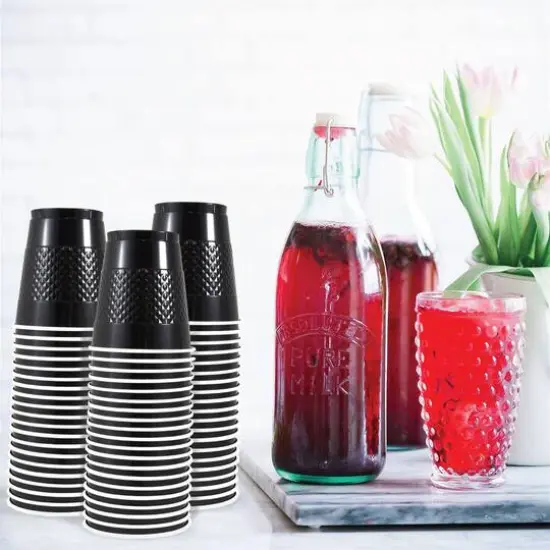 JAM Paper 12oz.Plastic Party Cups, 20ct. Black {4}