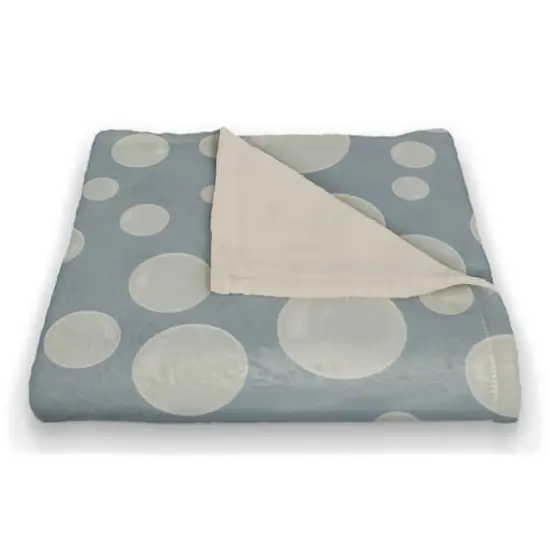 Bubbles All Over Coral Fleece Blanket Blue {3}