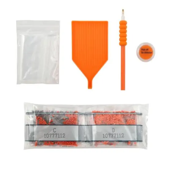 8" Pumpkins Round Wood Plaque Diamond Art Kit by Make Market&reg; {4}