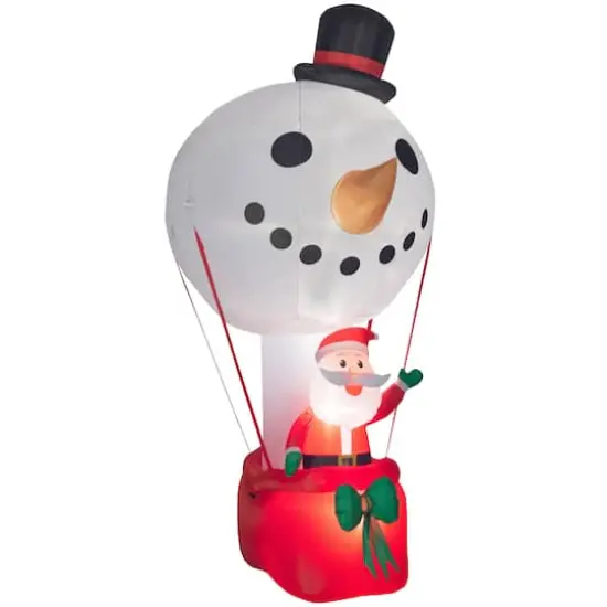 12ft. Airblown® Inflatable Christmas Giant Snowman Hot Air Balloon with Santa {1}