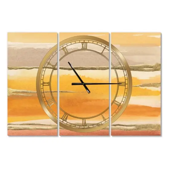 Designart 'Gilded Amber Ii Modern Multipanel Wall Clock {1}
