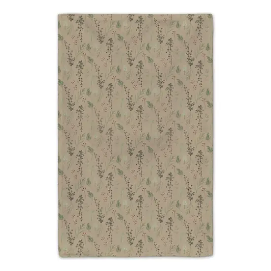 Brown Holly Jolly Christmas Tea Towel Set {6}