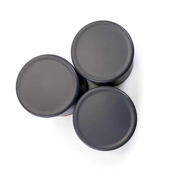 MegaChef Bamboo Kitchen Countertop Gray 4-Piece Metal Bread Basket & Canister Set {4}