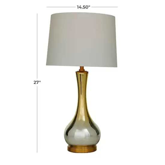Gold Glass Glam Accent Lamp, 15" x 15" x 27" {9}