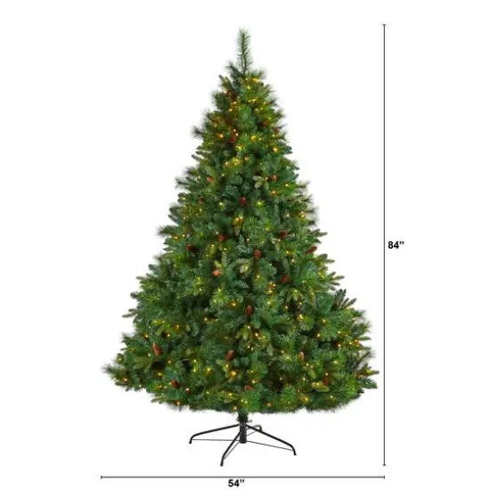 7ft. Pre-Lit West Virginia Mixed Pine Artificial Christmas Tree, Clear LED Lights {7}