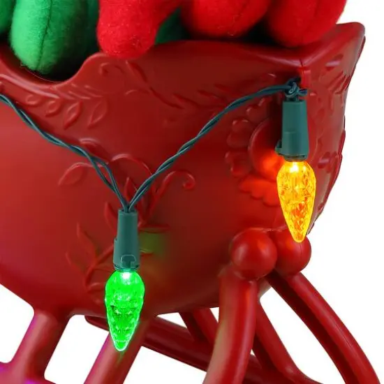 18" Santa's Elves Illuminated Sleigh Tabletop Accent {7}