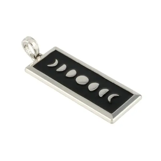 Black & Silver Metal Moon Phases Pendant by Bead Landing&trade; {1}