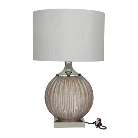 Grey Polyester Transitional Table Lamp, 27" x 17" x 17" {3}