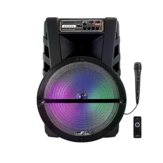 beFree Sound 15" Bluetooth Portable Rechargeable Party Speaker With LED Lights {1}