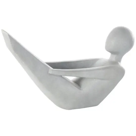 Gray Abstract Yoga Poses Garden Sculpture Set {7}